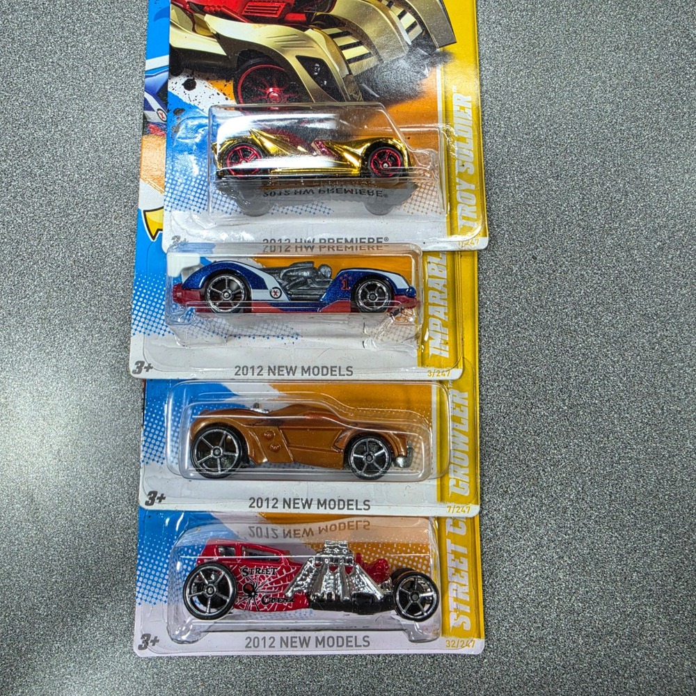 Hot Wheels 2012 Models Lot‎ of 4 Street Creeper Growler Imparable Troy Soldier